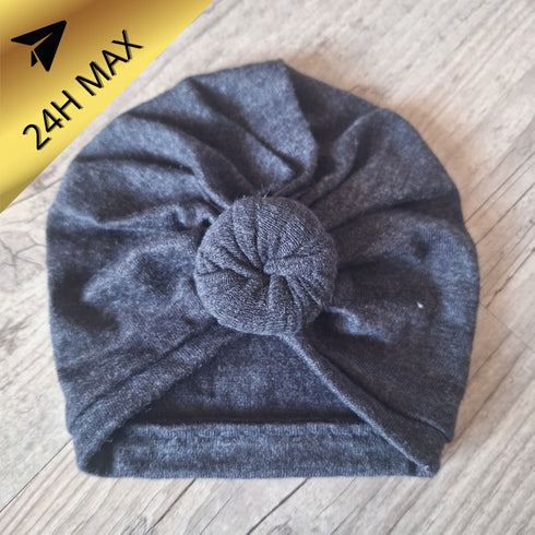 Turban 9.12 mois Buns Maille Gris anthracite - En Stock - Expédiés sous 24H