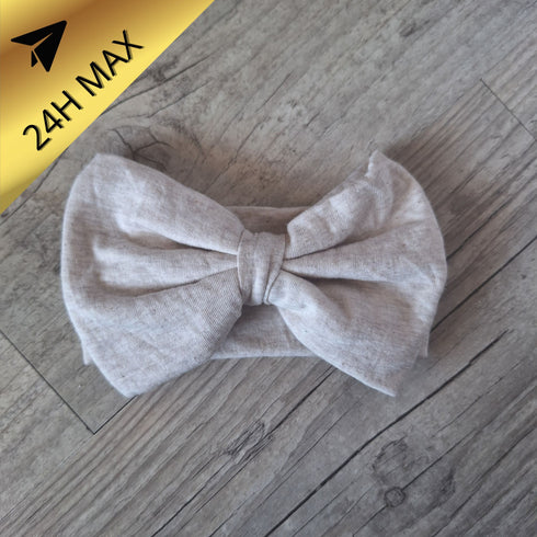 Bandeau 0.3 mois Nœud XXL Jersey de coton Beige - En Stock - Expédiés sous 24H