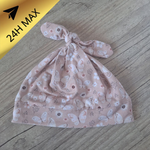 Bonnet 0.3 mois jersey de coton Papillon - En Stock - Expédiés sous 24H