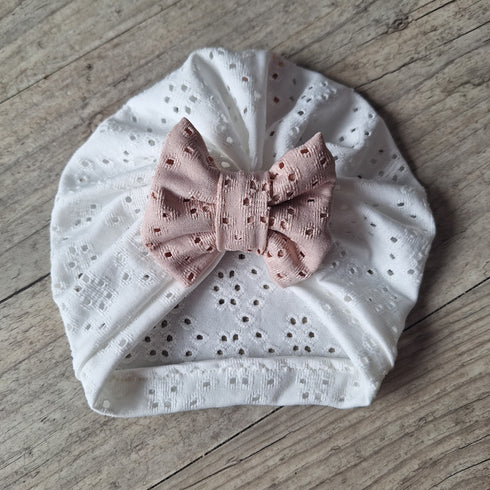 Turban nœud, buns ou simple en jersey ajouré extensible 3 couleurs