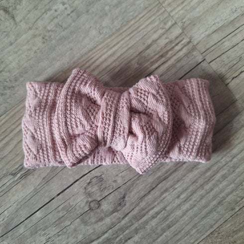 Bandeau nœud en tissu maille de coton façon tricot jacquard 9 couleurs