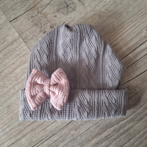 Bonnet noeud en tissu maille de coton façon tricot jacquard 9 couleurs