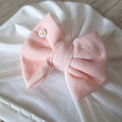 Turban nœud Initiale perle en jersey extensible 10 couleurs