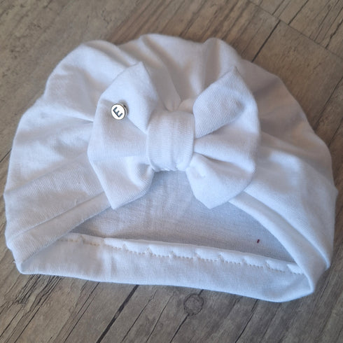 Turban nœud Initiale perle en jersey extensible 10 couleurs