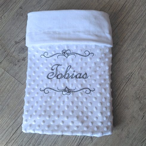 Coffret Bébé Personnalisé – Sortie de Bain, Couverture Minky et Ensemble en Maille de coton – Oeko-Tex - Quantité Limitée