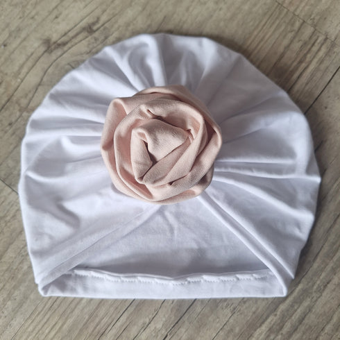 Turban Bébé Personnalisable – Édition Rose de Tissu – Jersey de Coton – Couleurs au Choix