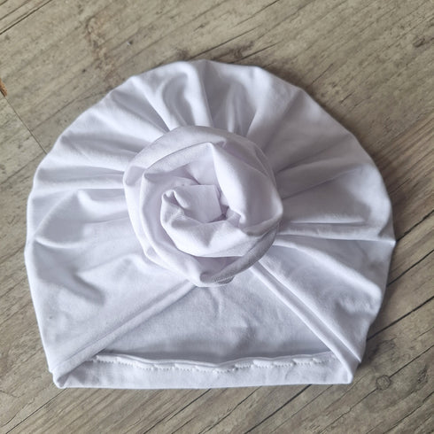 Turban Bébé Personnalisable – Édition Rose de Tissu – Jersey de Coton – Couleurs au Choix