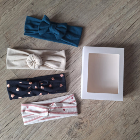 LOT 1: 4 Bandeaux finitions mixtes, couleurs au choix en jersey extensible, Quantité limitée