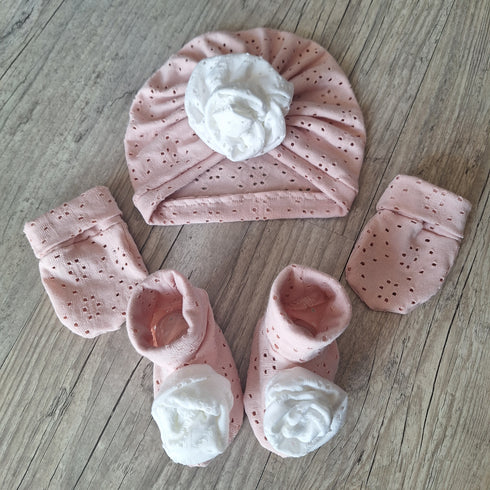 Ensemble Bébé – Jersey Ajouré Broderie Anglaise – Finitions au Choix – Oeko-Tex