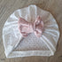 Turban Bébé – Jersey Ajouré Broderie Anglaise – Finition au Choix – Oeko-Tex