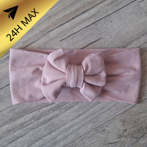 Bandeau 0.3 mois Nœud Jersey de coton Vieux rose - En Stock - Expédiés sous 24H