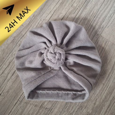 Turban 0.3 mois Tourbillon Maille Gris - En Stock - Expédiés sous 24H