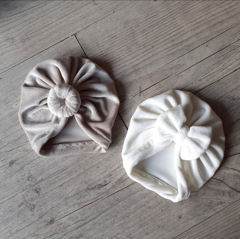 Turban nœud ou buns tissus minky extensible doux et chaud 10 couleurs