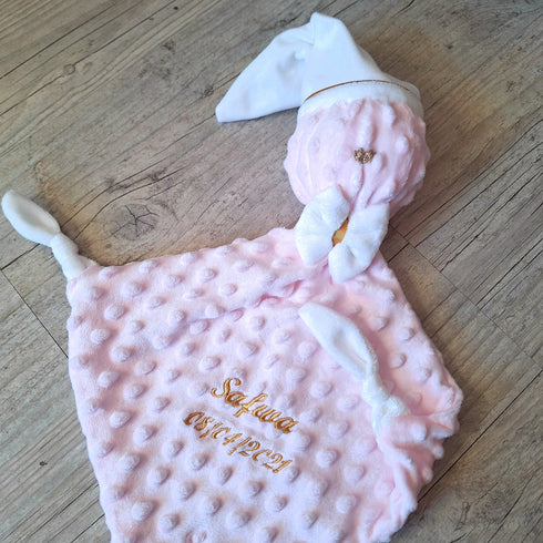 Doudou DODO personnalisé  57x53cm avec Prénom et/ou Date de naissance en minky