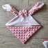 Doudou lapin personnalisé 20x20cm avec Prénom et/ou Date de naissance tout en minky