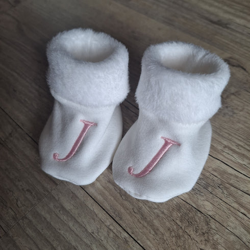 Chausson bébé brodé personnalisé initiales chaussons fourrés et chaud mixte: 7 couleurs