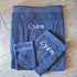 LOT: 1 gant de toilette + 2 Serviettes personnalisées 50x100cm et 70x130cm avec prénom brodé: 8 couleurs