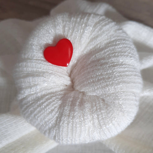 EDITION LIMITÉE Turban bonnet coeur rouge noeud ou buns en tissu maille 3 couleurs