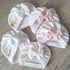 Turban knot or buns Embroidered first name soft and warm stuffed or minky sweat fabric 10 colors