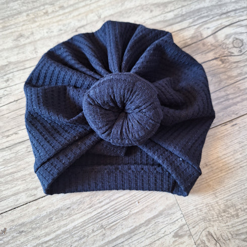 Turban bonnet noeud, buns ou simple en tissu maille gaufré 8 couleurs