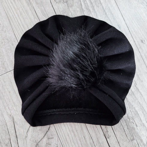 Turban bonnet à pompon en tissu Polaire alpine, doux et chaud dès la naissance - Oeko-Tex