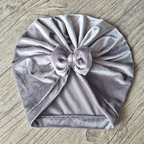 Turban bonnet nœud velours extensible chaud et doux 10 couleurs