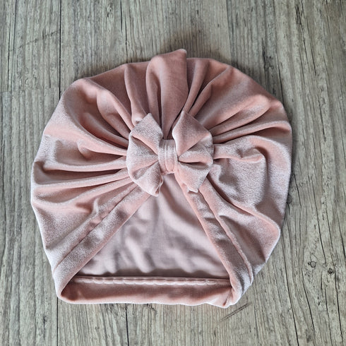 Turban bonnet nœud velours extensible chaud et doux 10 couleurs