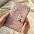 Protège carnet de santé personnalisé fait main | Tableau de naissance brodé | Tissu matelassé OekoTex