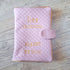 Protège carnet de santé personnalisé fait main | Tableau de naissance brodé | Tissu matelassé OekoTex