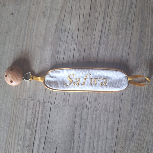 Attache tétine Chic - personnalisé avec Prénom brodé