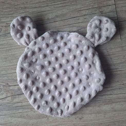 Doudou Ourson personnalisé 20x20cm avec Prénom et/ou Date de naissance tout en minky
