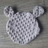 Doudou Ourson personnalisé 20x20cm avec Prénom et/ou Date de naissance tout en minky