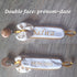 Attache tétine Chic Nœud - double face - personnalisé avec Prénom brodé et date de naissance