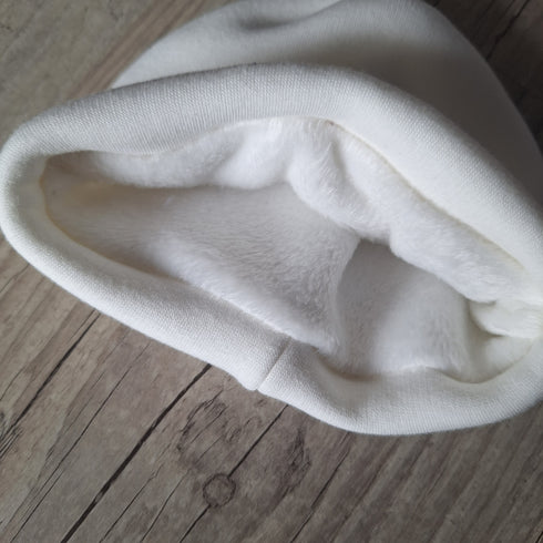 Bonnet Noué Prénom brodé en tissu Polaire alpine personnalisable avec prénom brodé - Oeko-Tex