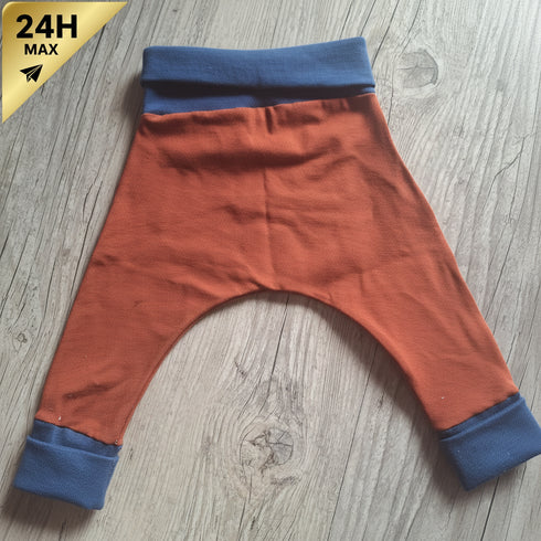Sarouel jersey coton terre cuite et bleu marine – 0/3 mois – Expédié sous 24h (Copie)