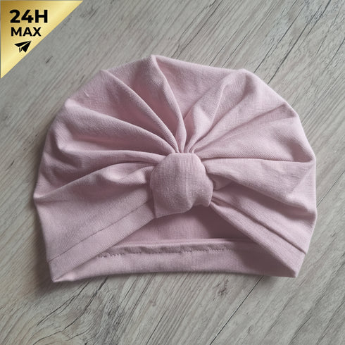 Turban simple jersey extensible vieux rose – Naissance/Maternité – Expédié sous 24h
