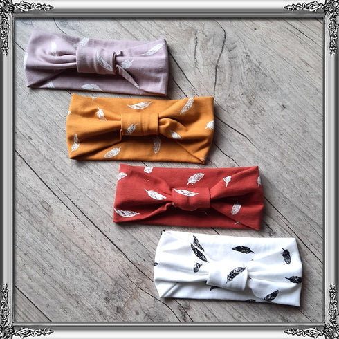 Bandeau simple plume en jersey extensible 4 couleurs