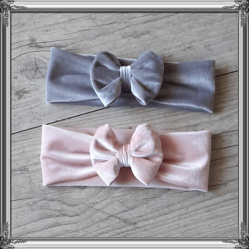 Warm and soft stretch velvet bow headband