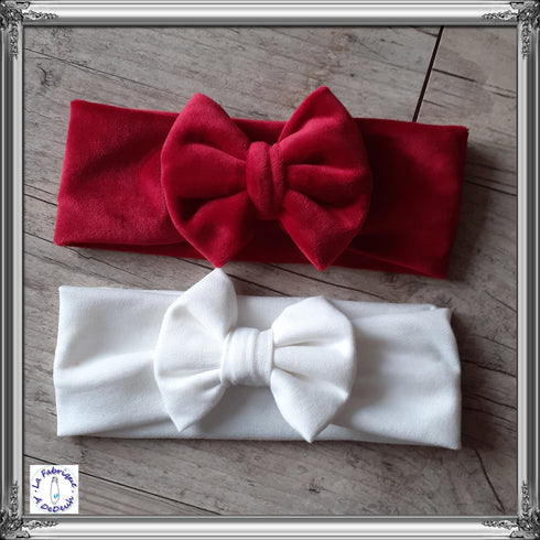 Warm and soft stretch velvet bow headband