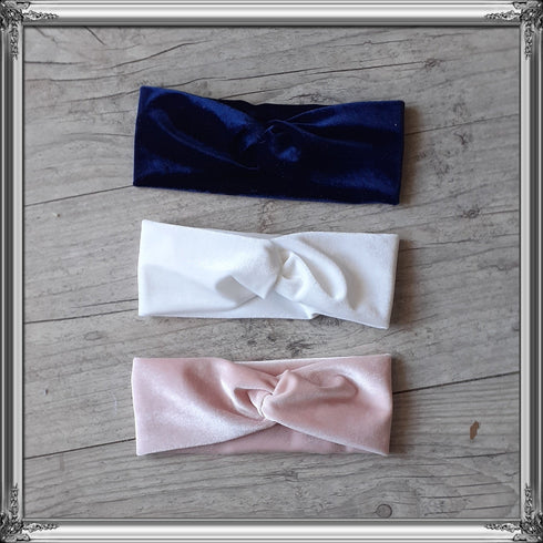 Bandeau twist en velours extensible chaud et doux 10 couleurs