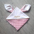 Doudou lapin personnalisé 20x20cm avec Prénom et/ou Date de naissance tout en minky