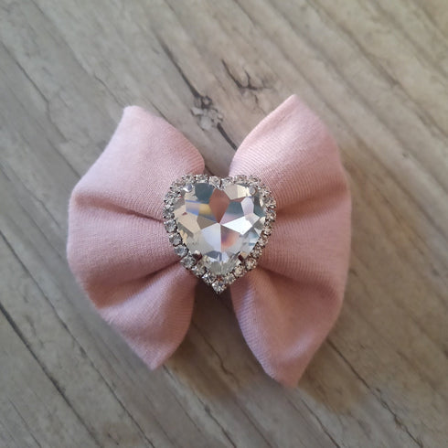 Lot de 3 Barrettes bijou coeur nœud 6cm