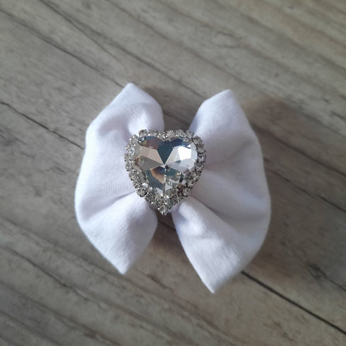 Lot de 3 Barrettes bijou coeur nœud 6cm