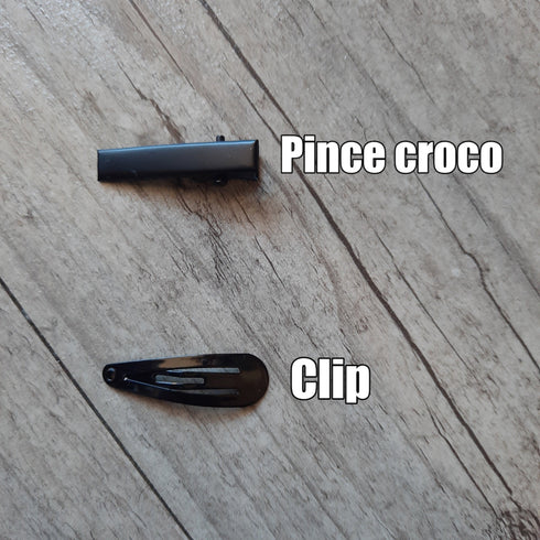 Barrette a l'unité bijou coeur nœud 6cm