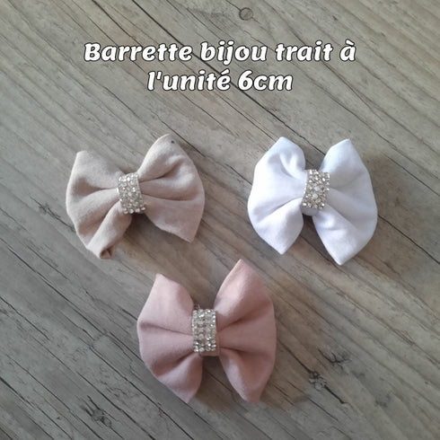Barrette a l'unité bijou trait nœud 6cm