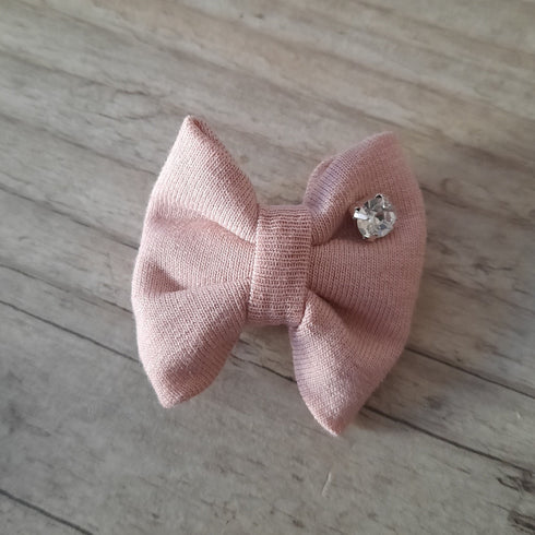 Barrette a l'unité strass nœud 4cm