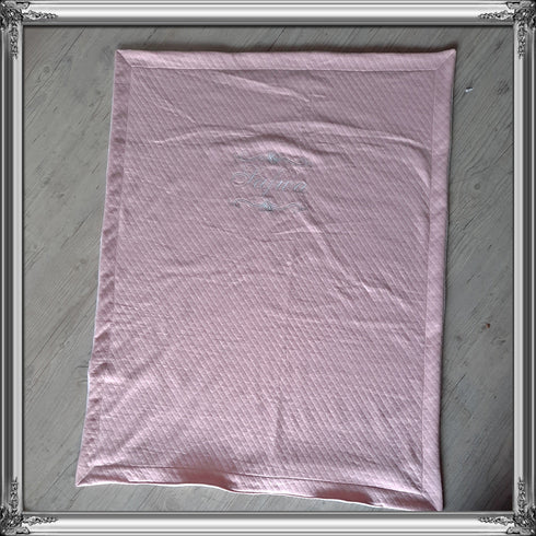 Couverture doublé en tissu matelassé personnalisé, brodé prénom et/ou ornement