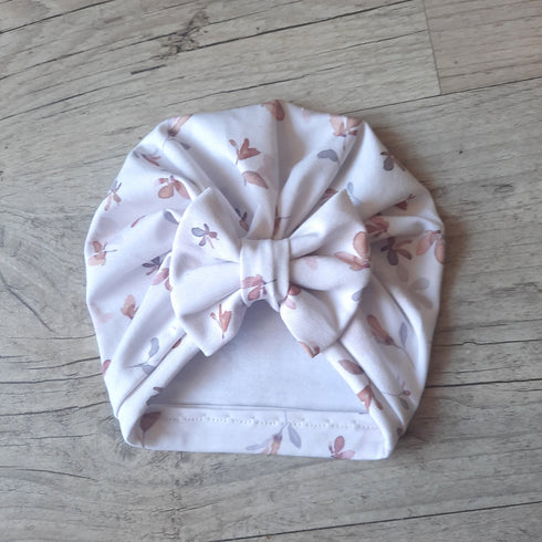 Ensemble Pantalon sarouel+ turban bébé à motif ou uni en tissu jersey extensible