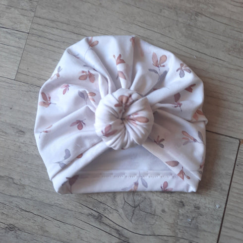 Ensemble Pantalon sarouel+ turban bébé à motif ou uni en tissu jersey extensible