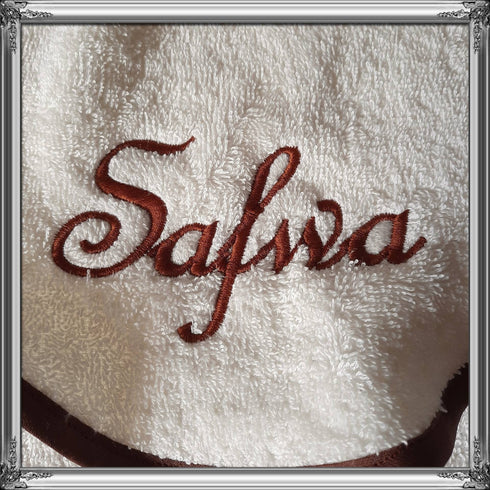 Sortie de bain 75x75cm (cape de bain) Serviette de bain brodé et personnalisé prénom bébé, Serviette en coton